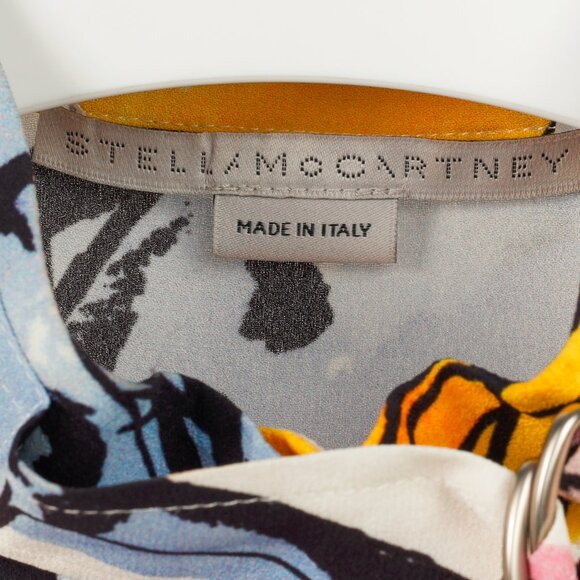 Stella McCartney Resort 2020 Kaela White Horse-Print High-Neck Midi Dress - Picture 11 of 14